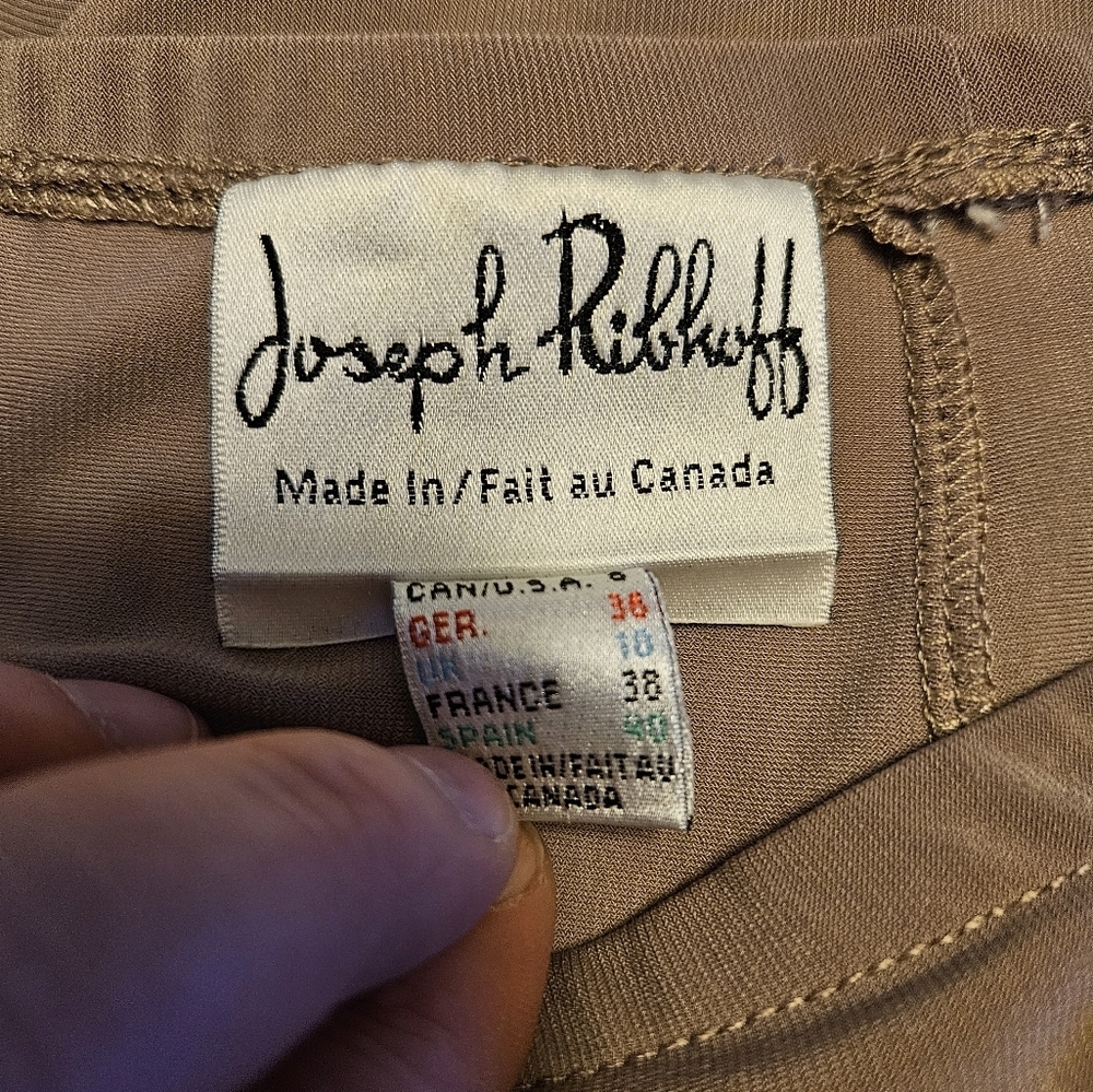 Vintage Joseph Ribkoff Tan Stretch Skirt size 8 - Picture 3 of 4